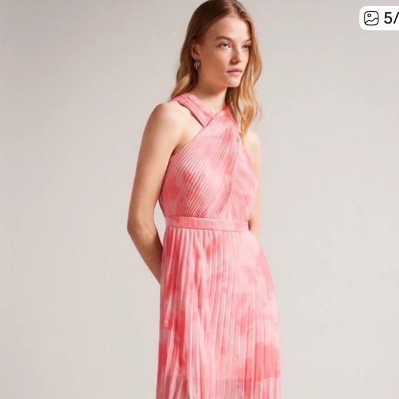 Ted Baker London 🔥 Mirelia Cross-Front Pleated Midi Dress - Picture 9 of 14